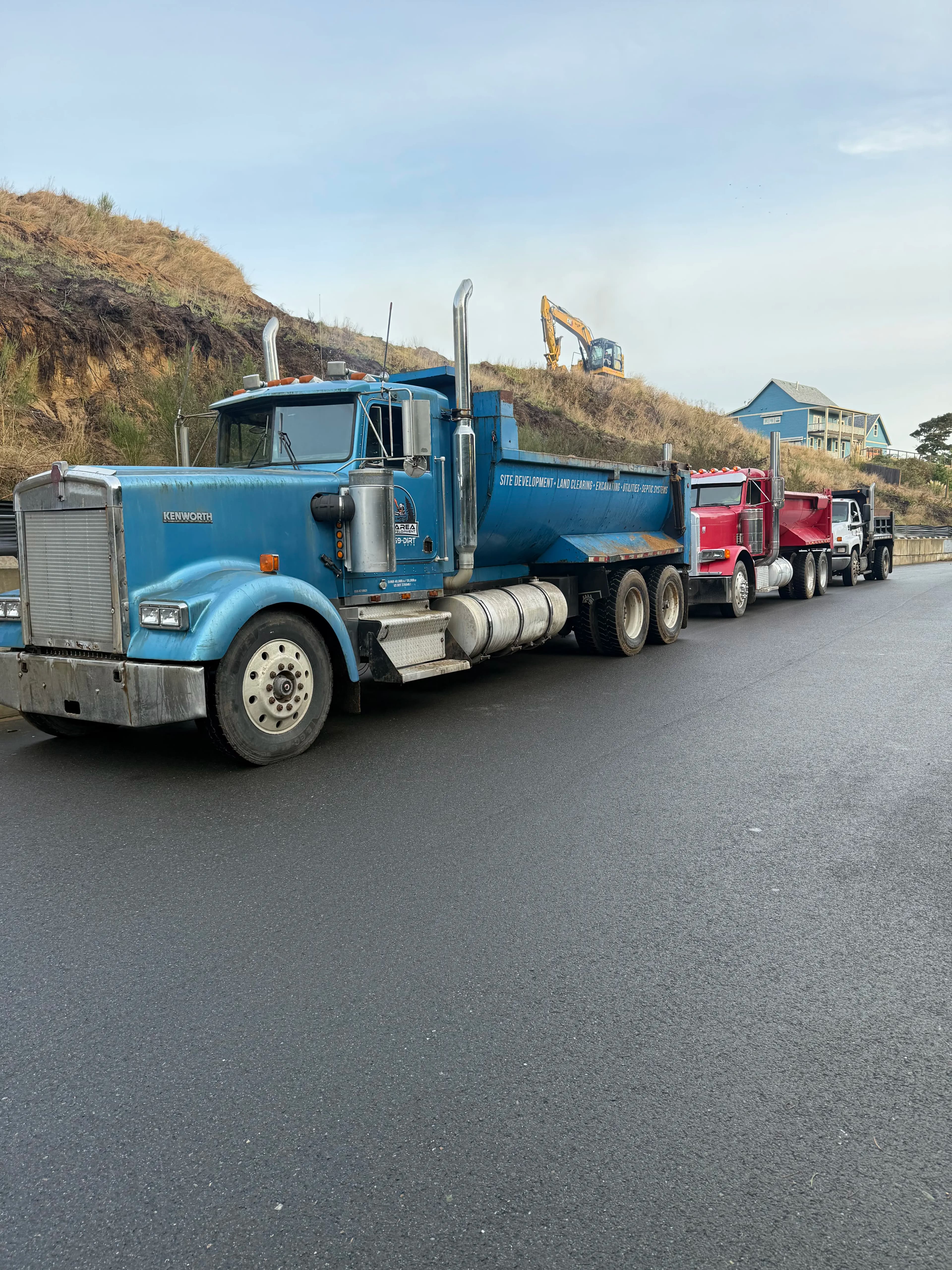 Bay Area Land Development dump truck delivering aggregate materials